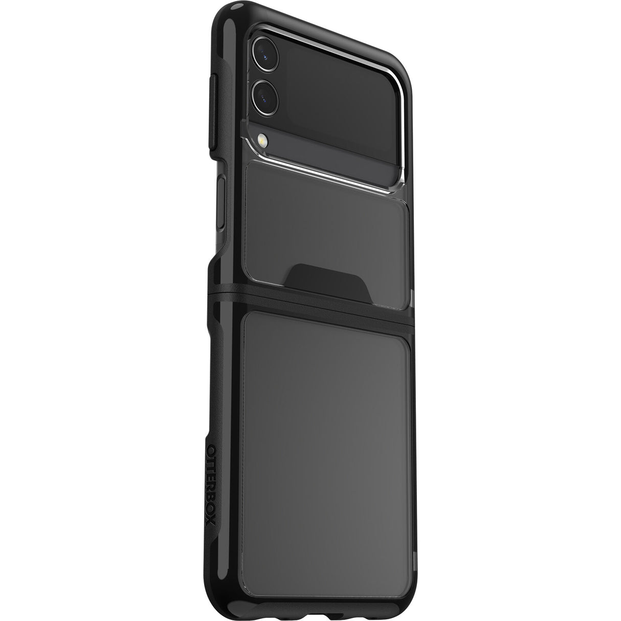OtterBox Symmetry Flex Samsung Galaxy Z Flip3 5G (6.7') Case Black Crystal (Clear/Black) - (77-84199), Antimicrobial,  7 Years Warranty