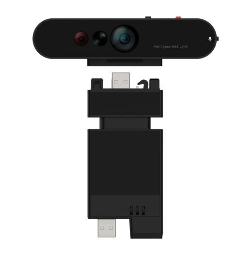 Lenovo ThinkVision MC60 (S) Monitor Webcam 1080p IR & RGB dual‑sensor Adjustable FOV: 65°-90° AI enhance noise‑cancelling MIC Physical privacy shutter