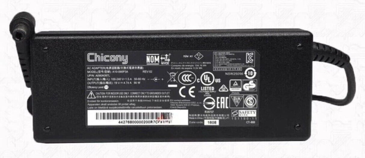 Power adaptor 19V/90W for Leader Visionary AIO SV270, Leader SCP6-C1 series (UMA),  5.5mm x 2.5mm,