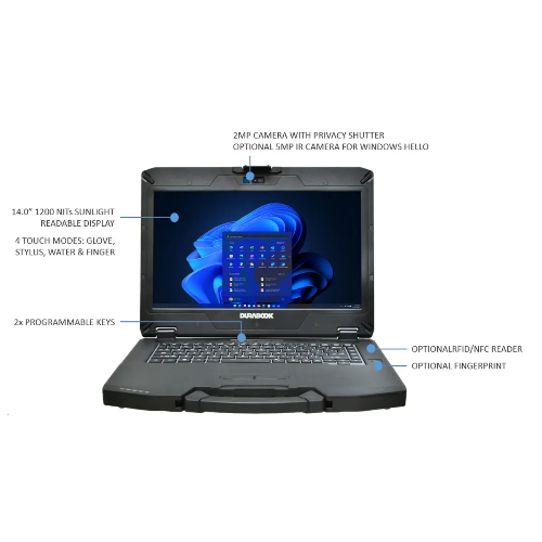DURABOOK S14I, 14' FHD, Intel® Core™ Ultra 5 125U, Windows 11, 16GB RAM, 256GB PCIe SSD,Wi-Fi 7, Bluetooth v5.4, 2MP Front Camera, 3 year Warranty