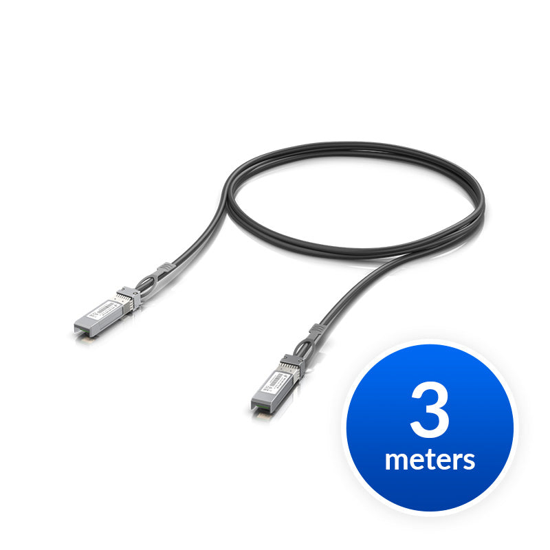 Ubiquiti SFP+ Direct Attach Cable, 10Gbps DAC Cable, 10Gbps Throughput Rate, 3m Length