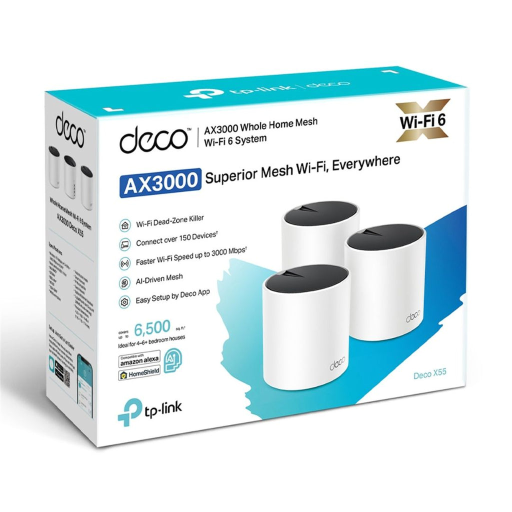 TP-Link Deco X55 3-pack AX3000 Whole Home Mesh WiFi 6 System