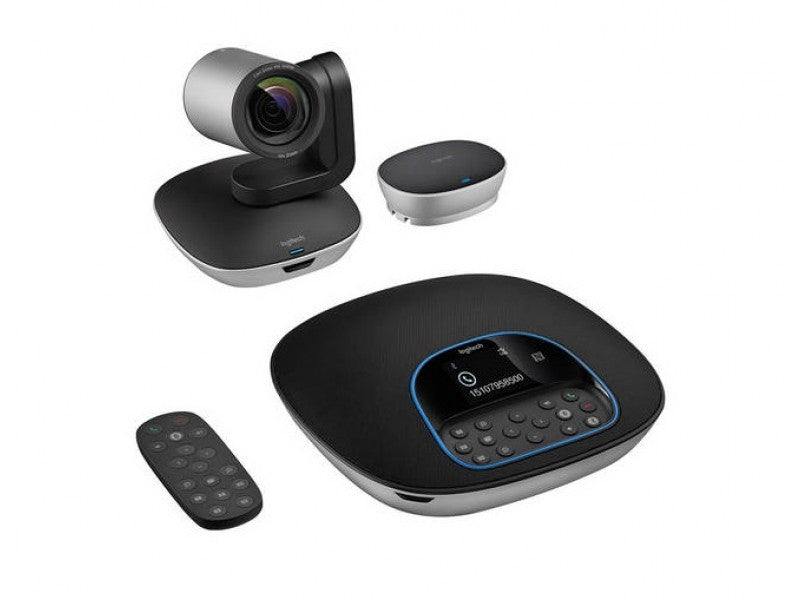 Logitech Group- Conference Cam Group HD Video Conferencing Webcam for Med-Large Meeting Rooms 1080p Pan Tilt Zoom Camera & Speakerphone BT NFC (LS)