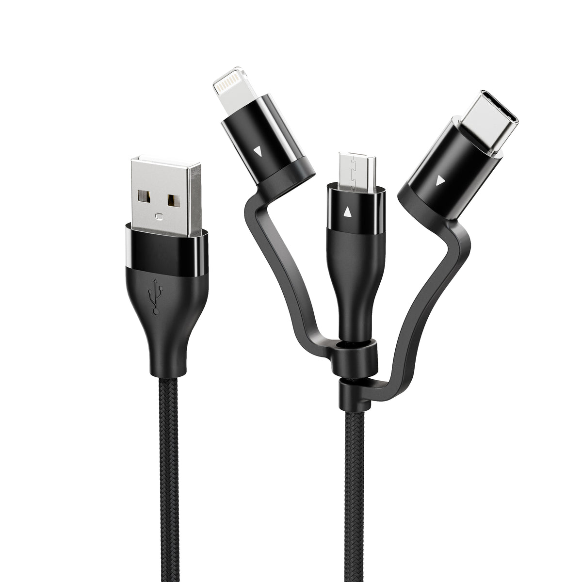 Elements 3-in-1 Charge and Sync Combo Cable 1m - Black